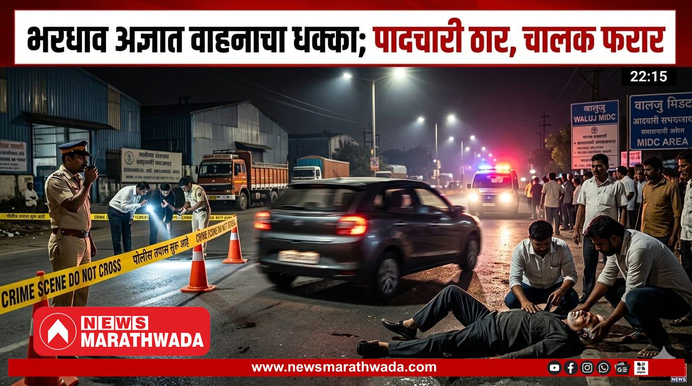 भरधाव अज्ञात वाहनाचा धक्का; पादचारी ठार, चालक फरार