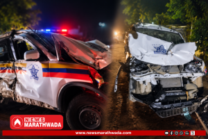 Nighttime Police Vehicle Crash Aftermath (1)